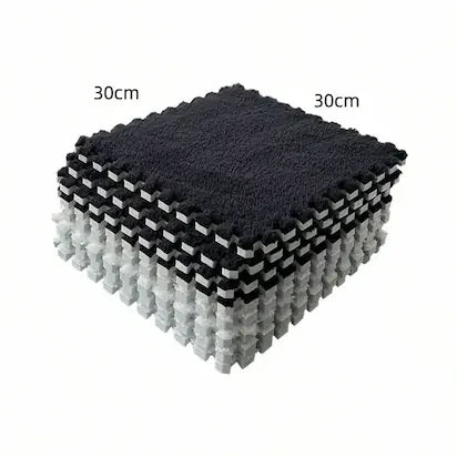 Tapis Puzzle Noir & Blanc – L’Élégance Douce Qui Change Votre Maison !