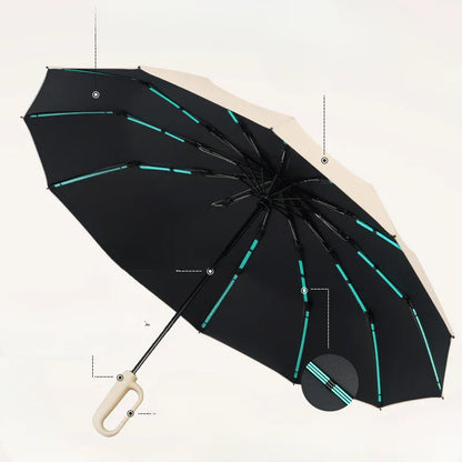 Le Parapluie Révolutionnaire à Boucle – Anti-Vent, Chic & Inversé