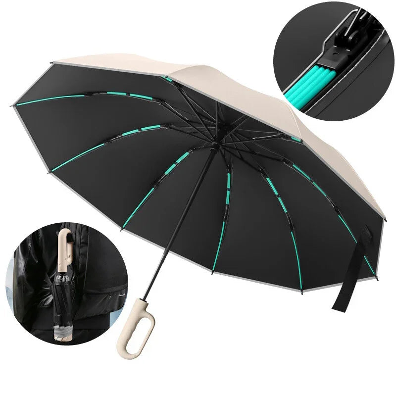 Le Parapluie Révolutionnaire à Boucle – Anti-Vent, Chic & Inversé
