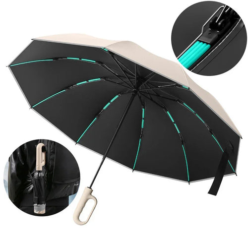Le Parapluie Révolutionnaire à Boucle – Anti-Vent, Chic & Inversé